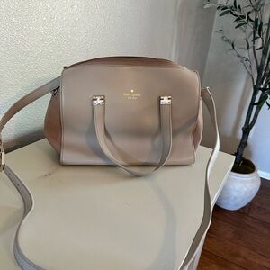 Kate Spade Parker Street Allena Beige Leather Satchel